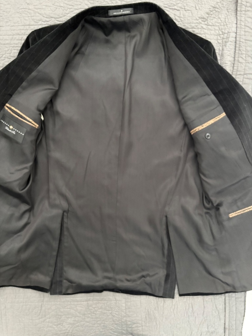 Joseph Abboud Men’s Black Tie size 30R Black Velvet Jacket - Picture 6 of 12